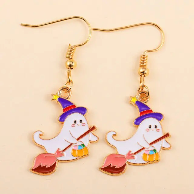 Cute Enamel Halloween Dangle Earrings