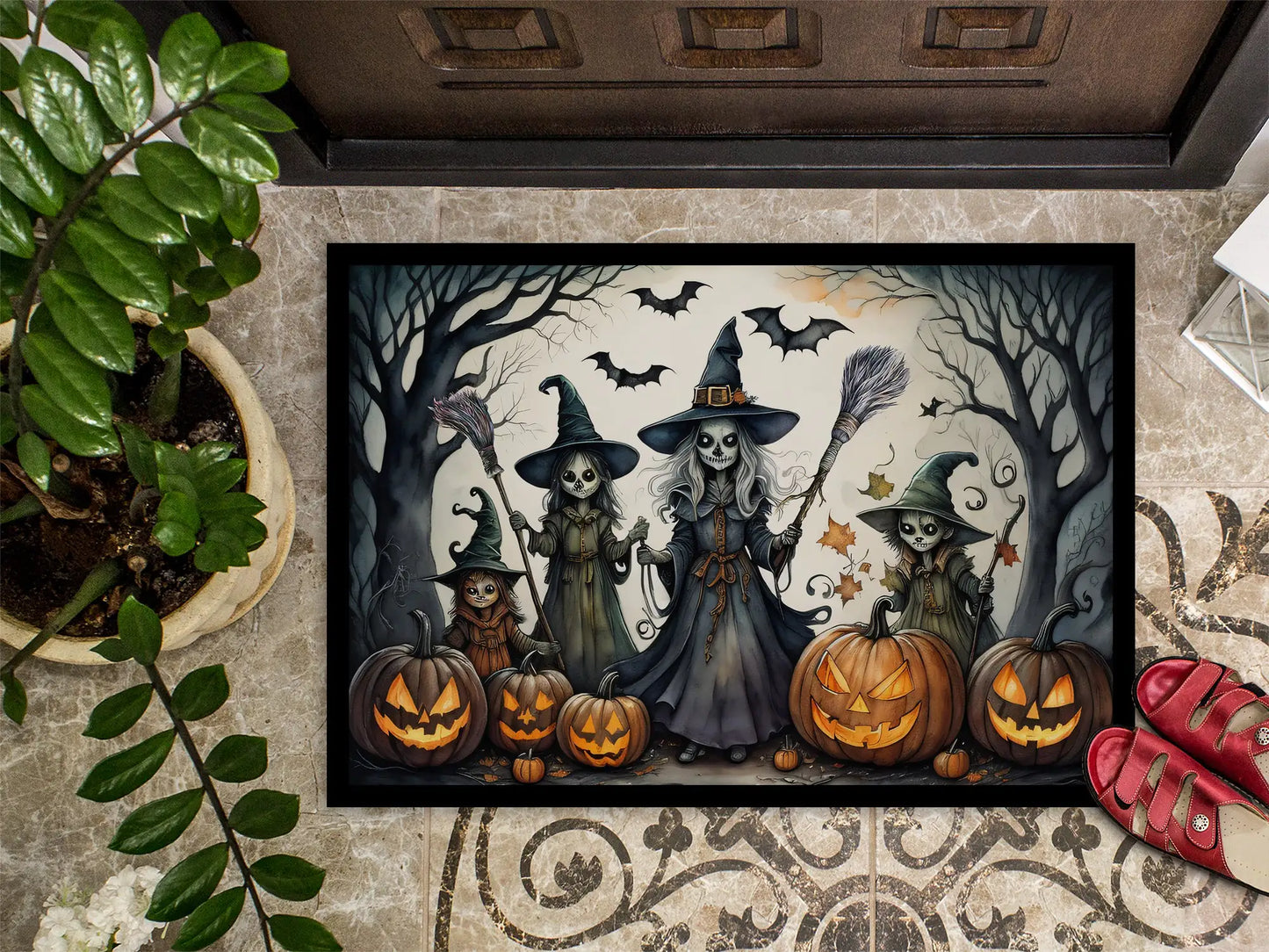 Witches Spooky Halloween Doormat