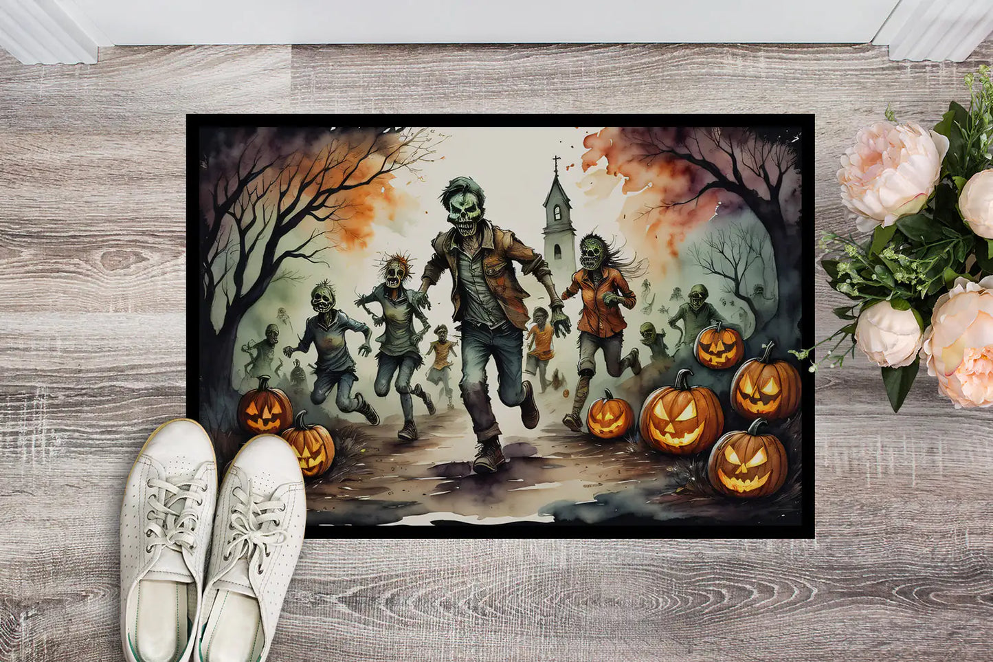 Zombies Spooky Halloween Doormat