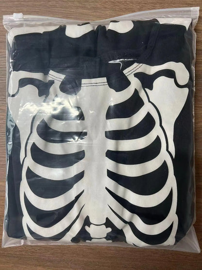 Sincere Party Kids Skeleton Costume Glow in the Dark Skeletons Halloween Skeleton Costumes for Boys and Girls 7-9years White Gid Skeleton