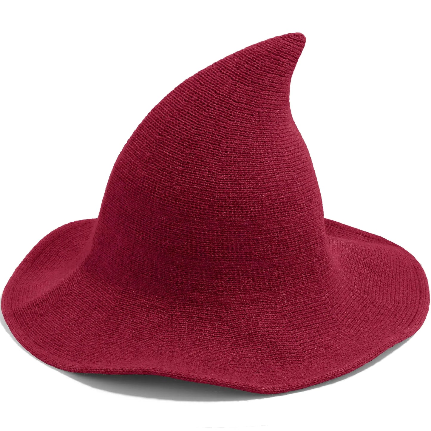 Halloween Witch Hat for Women Wide Brim Foldable Halloween Wool Hats for Party Cosplay Costume Accessory Red