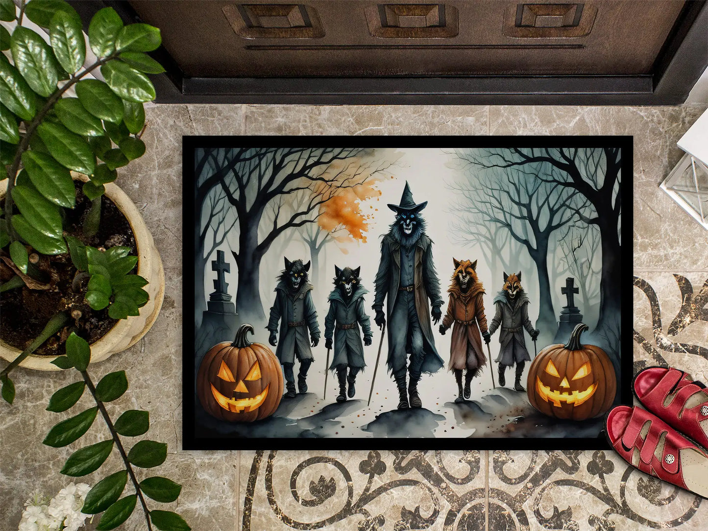 Werewolves Spooky Halloween Doormat