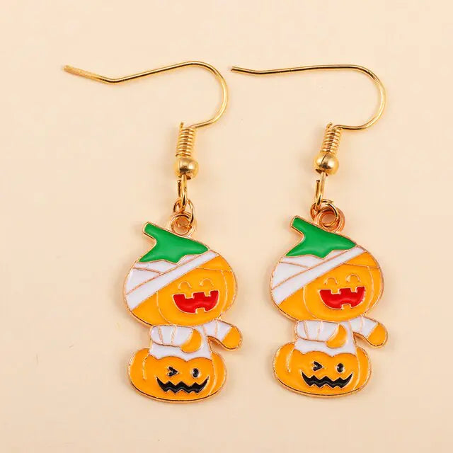 Cute Enamel Halloween Dangle Earrings