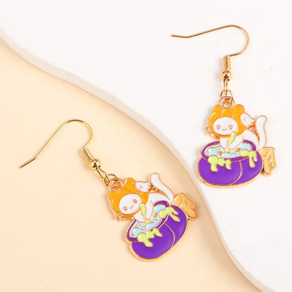 Cute Enamel Halloween Dangle Earrings