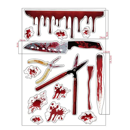 Halloween Bloody Handprints Wall Stickers