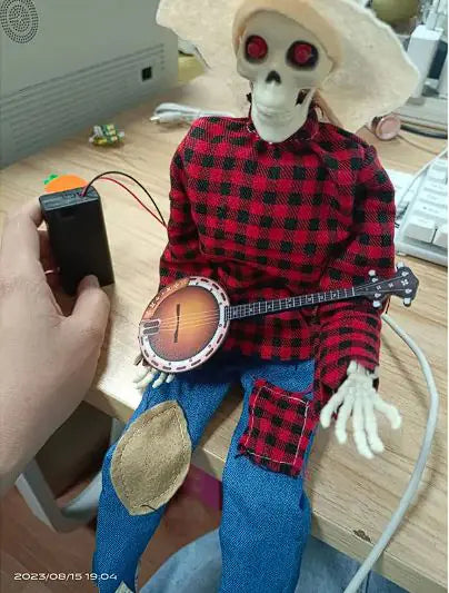 Halloween Skeleton Banjo Decoration