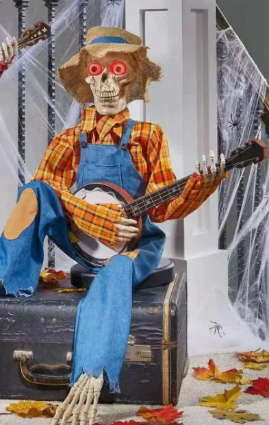 Halloween Banjo Skeleton Decoration