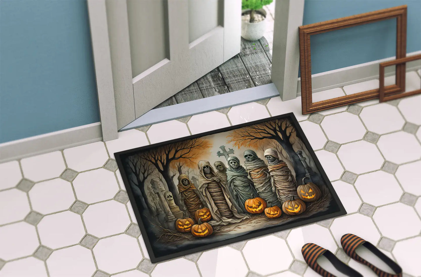 Mummies Spooky Halloween Doormat