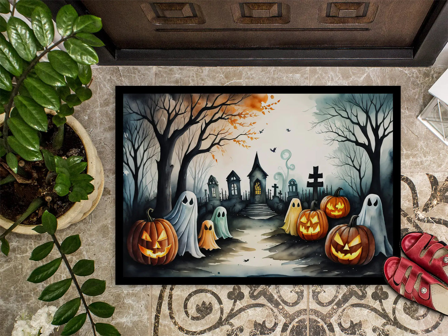 Ghosts Spooky Halloween Doormat