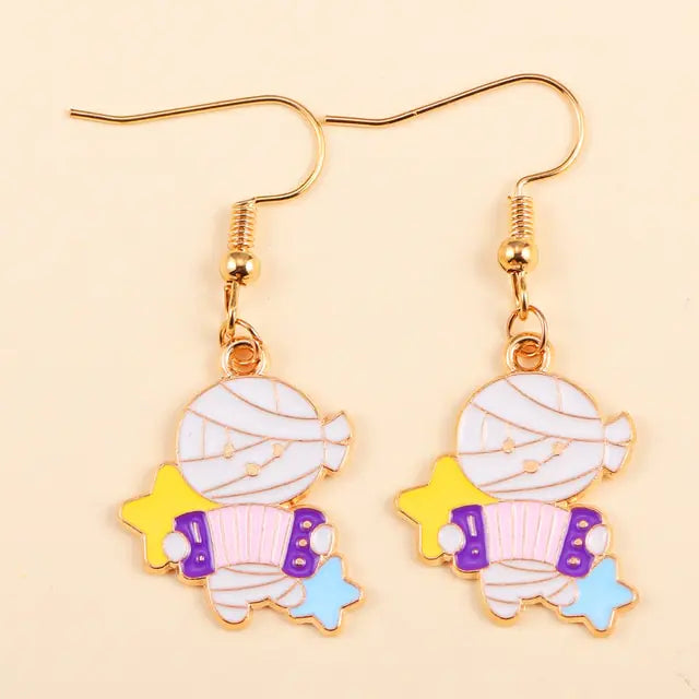 Cute Enamel Halloween Dangle Earrings