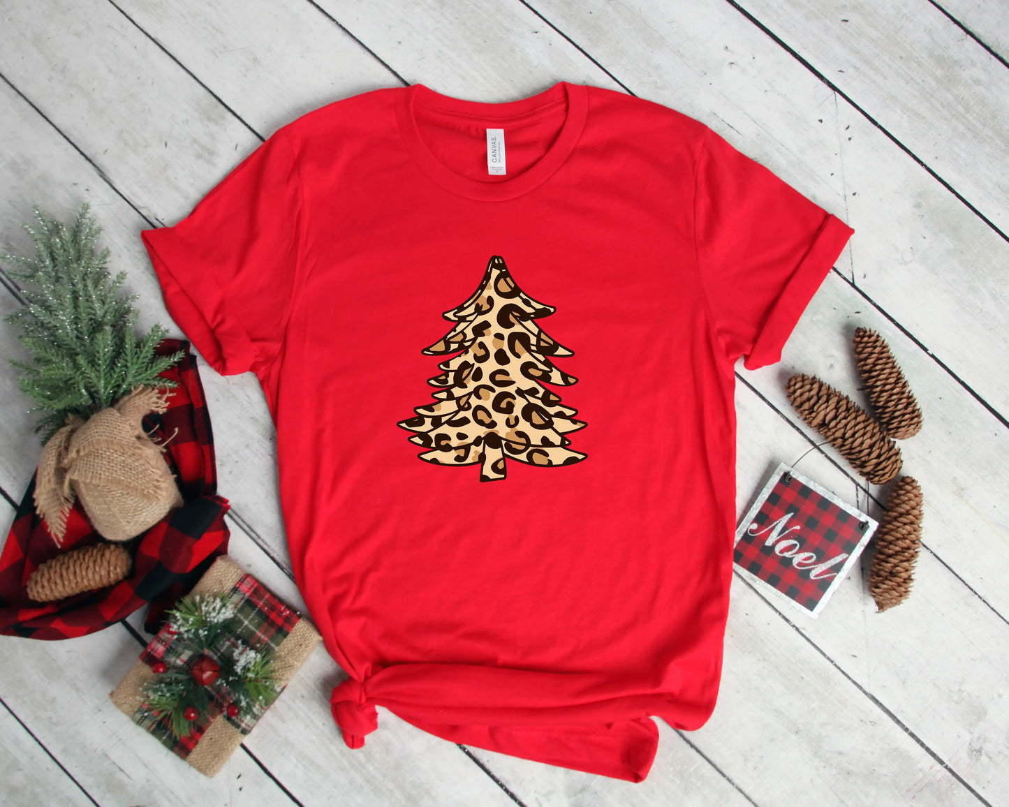 Leopard Christmas Tree Shirt, Christmas Shirts