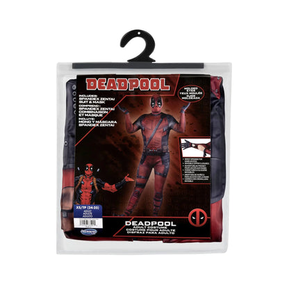 MARVEL Deadpool Official Adult Deluxe Zentai Halloween Costume - Stretch Spandex with Wrist Slits Extra Small